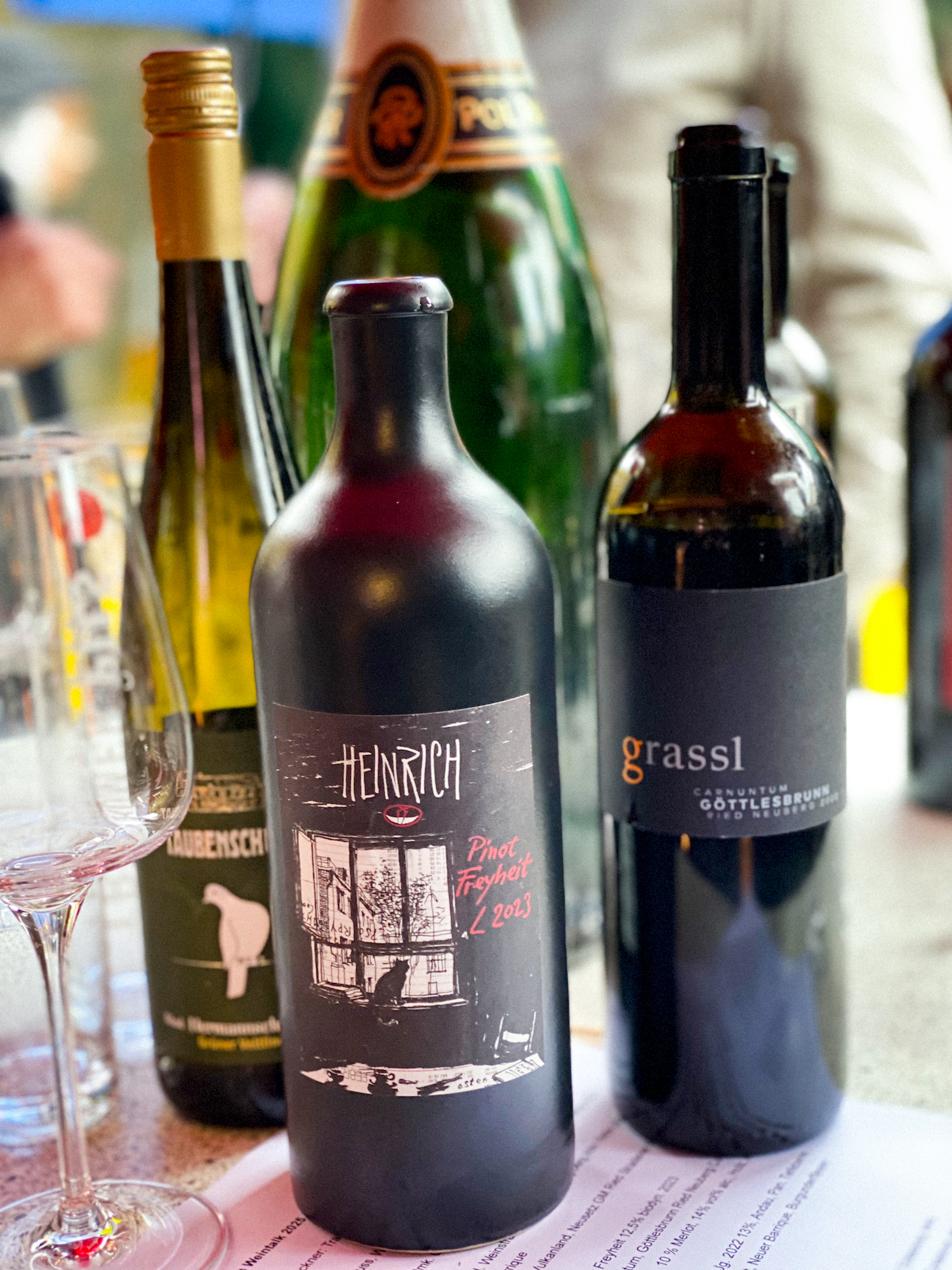 Weine im Rahmen des Weintalks in Wien