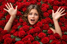 Zu viele Geschenke. Frau im Rodenbeet.